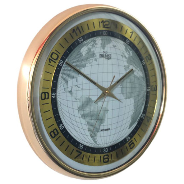 Enarose Atlas Büro Tipi Bombe Camlı Duvar Saati A23401 ürün görseli