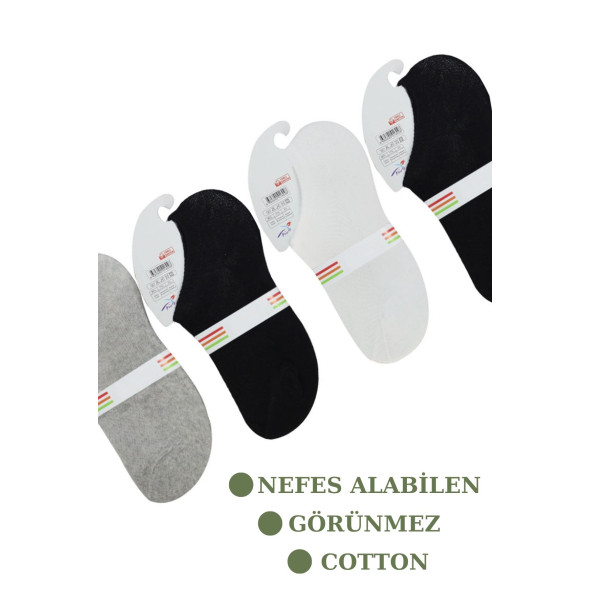 Kız - Erkek Çorap Sneakers Model Pamuklu Terletmez (4 ÇİFT) Çocuk Çorabı - 3