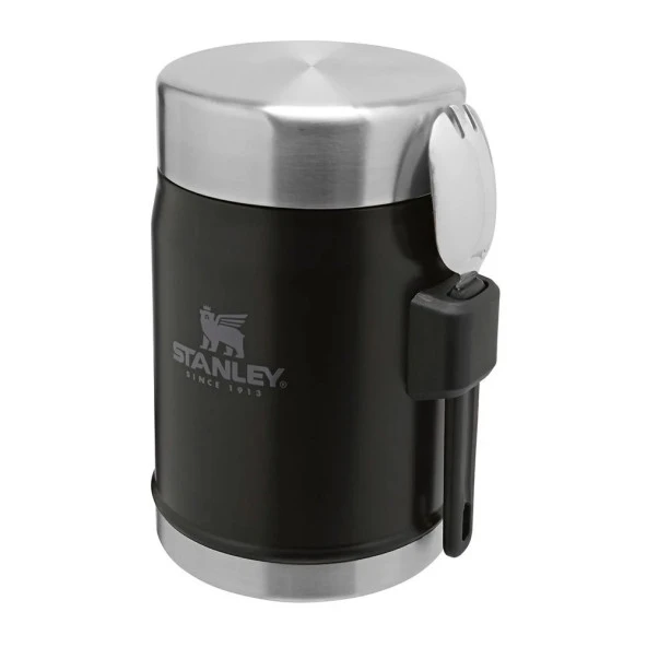 Stanley Klasik Paslanmaz Çelik Yemek Termosu Kaşıklı 0,40 LT - Matte Black Pebble - 2