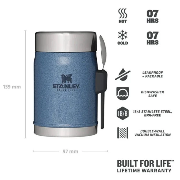 Stanley Klasik Paslanmaz Çelik Yemek Termosu Kaşıklı 0,40 LT - Hammertone Lake - 4
