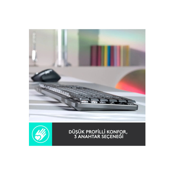 logitech Mx Mechanical Kablosuz Aydınlatmalı Ingilizce Q Performans Klavyesi - Siyah - 4