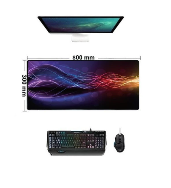 Mp804 Oyunculara Özel Premium Kaymaz Desenli Gaming Mouse Pad 300 X 800 X 4 mm - 2