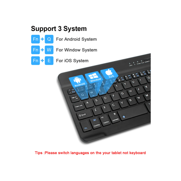 QASUL IPad Xiaomi Samsung Huawei Tablet Laptop Uyumlu Bluetooth Bağlantılı Klavye+Mouse Set - 6