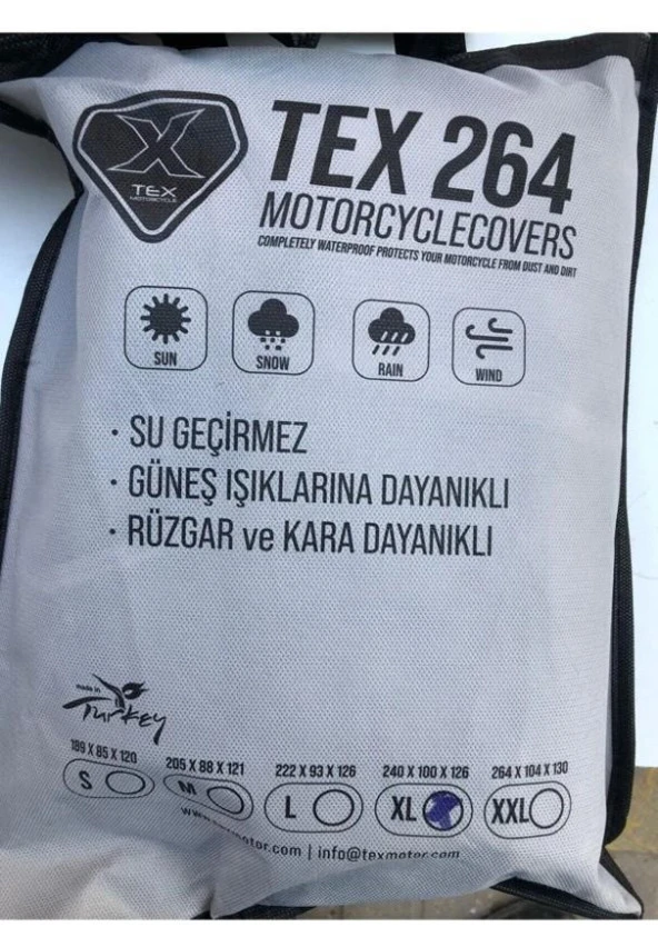 XBYC 264 Motosiklet Ve Bisiklet Brandası Su geçirmez Kalın Kumaş 2XL Beden - 4