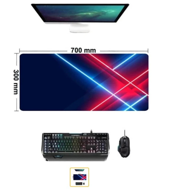 Mp703 Oyunculara Özel Premium Kaymaz Desenli Gaming Mouse Pad 300 X 800 X 4 mm - 2