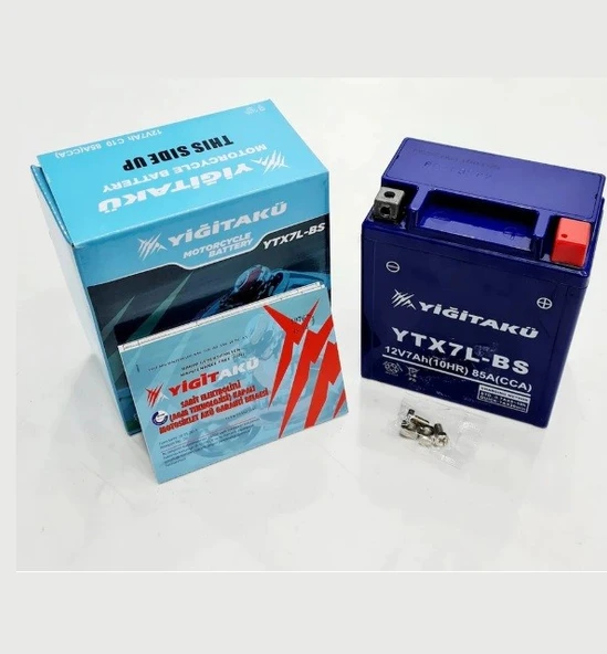 YİĞİT 12V 7A  YTX7L 7 YÜKSEK MOTOSİKLET AKÜSÜ EBATLAR: 113 x 70 x 132mm - 2