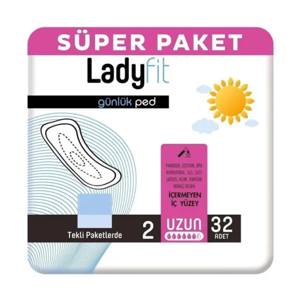 LADYFIT 32 Lİ PAMUK PED SÜPER UZUN - 1