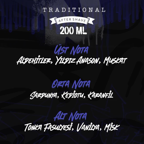 Aftershave Tıraş Kolonyası Tradional Cam Şişe 200 ML - Resim 3