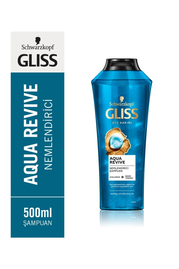 Aqua Revive Hyaluron Ve Deniz Yosunu Içeren Nemlendirici Şampuan 500ml