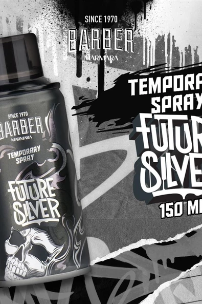 Geçici Renkli Saç Spreyi Gümüş 150 ML - Resim 6