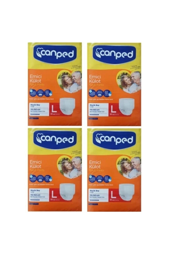 Canped Emici Külot Hasta Bezi Büyük Boy (L) 30Lu 4 Paket 120 Adet ürün görseli