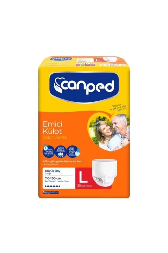 CANPED Emici Külot Yetişkin Hasta Alt Bezi Büyük Boy (L) 30 Adet ürün görseli