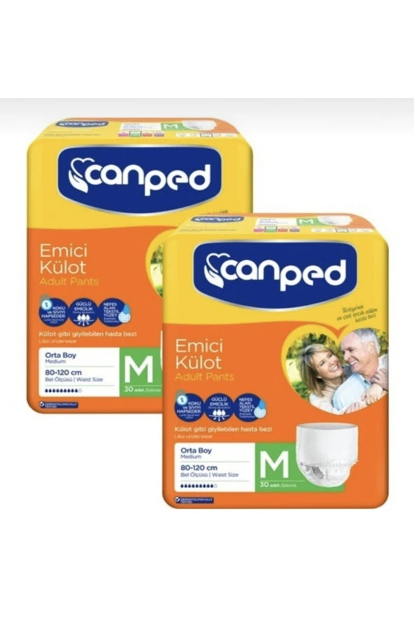 CANPED Emici Külot Orta (Medium) 2X30'Lu 60 Adet Hasta Bezi ürün görseli