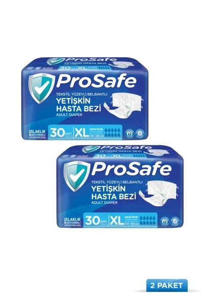 Prosafe Belbantlı Ekstra Büyük Boy XL 30'lu 2 Adet Hasta Bezi