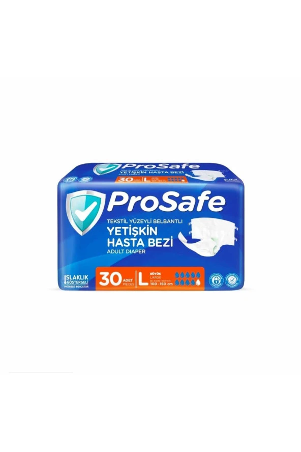 PROSAFE Tekstil Yüzeyli Bel Bantlı Yetişkin Hasta Bezi Large 30'Lu 3 Paket 90 Adet ürün görseli