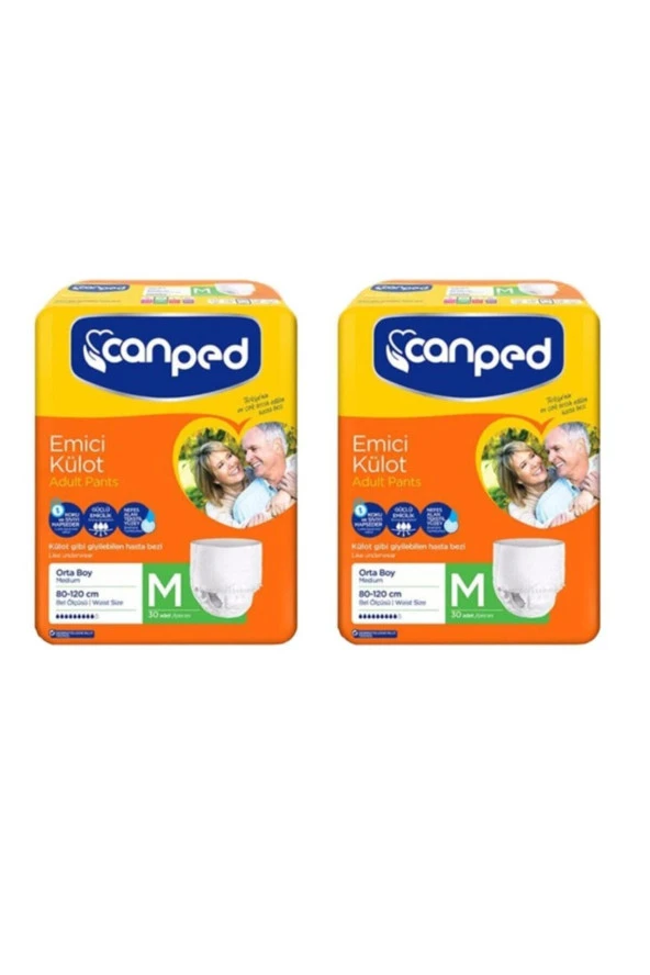 CANPED Emici Külot Hasta Bezi Orta Boy Medium 60 Adet Eko Paket ürün görseli