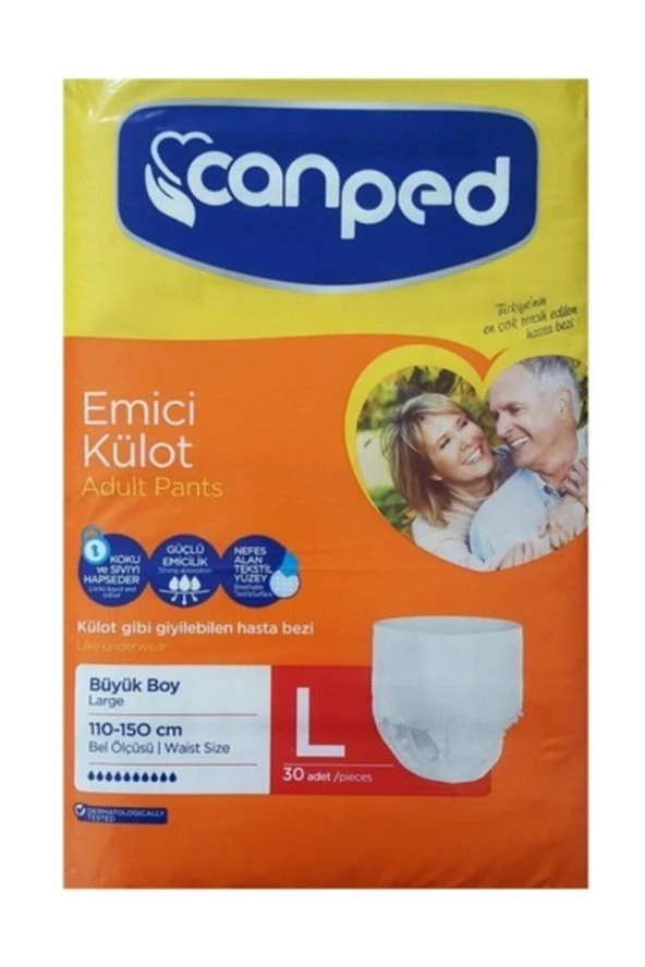 CANPED Emici Külot Hasta Bezi Büyük Boy Large 30'Lu 1 ürün görseli