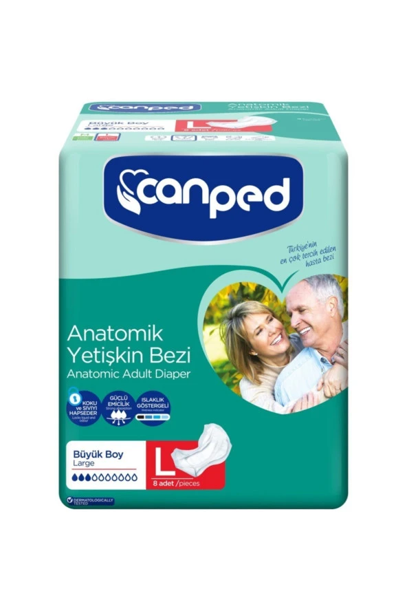 CANPED yetişkin Anatomik Hasta Bezi Büyük Large 8x8 64 adet - Resim 2