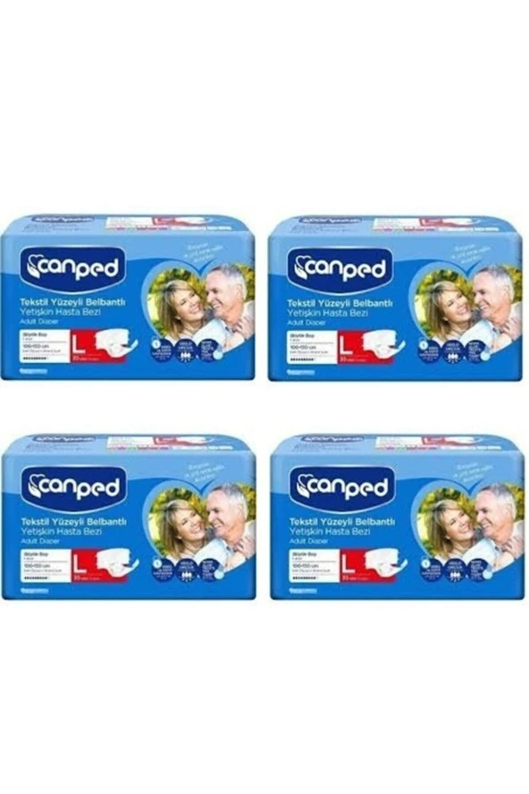 CANPED Belbantlı Large (L) Beden Hasta Bezi Avantaj Paketi 30 Lu X4 Paket Toplam 120 Adet ürün görseli