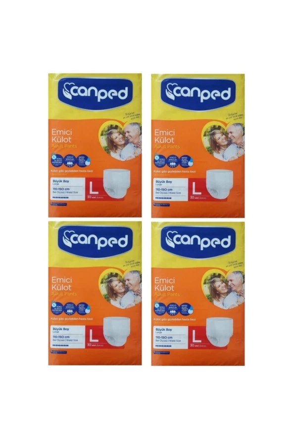Canped Emici Külot Büyük Boy Large 30'Lu 4 Paket / 120 Adet ürün görseli