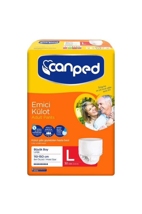 CANPED Emici Külot Hasta Bezi Büyük Boy (Large) 30'Lu Yetişkin Bezi ürün görseli