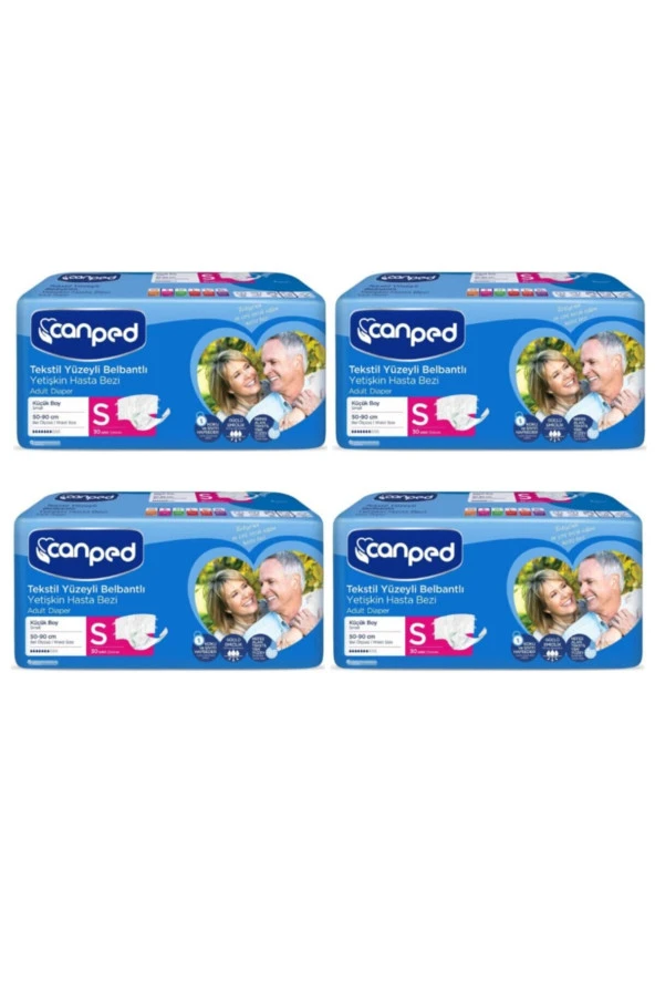 CANPED Belbantlı Tekstil Yüzeyli Hasta Bezi Küçük (Small) 120'Li (4X30) ürün görseli