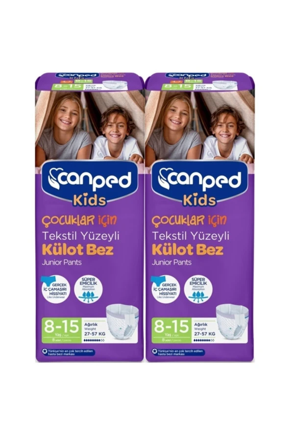 CANPED Kids Külot Bez 8-15 Yaş 27-57 Kg 2 X 8 Adet