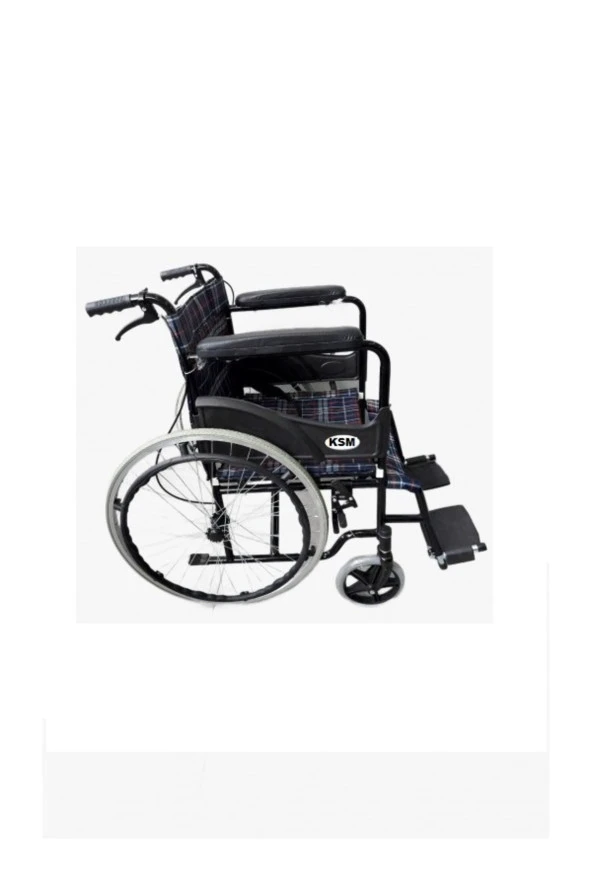 KSM K-100 Manuel Tekerlekli Sandalye - Refakatçi Frenli Katlanabilir