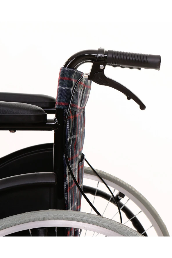 MEDİCAR 120 Kg Taşıma Kapasitesi Katlanabilir Refagatçi Frenli Emniyet Kemerli Manuel Tekerlekli Sandalye - Resim 2