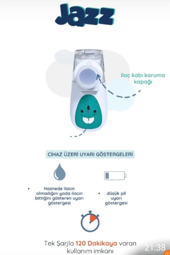 JAZZ Şarjlı Mesh Nebülizatör