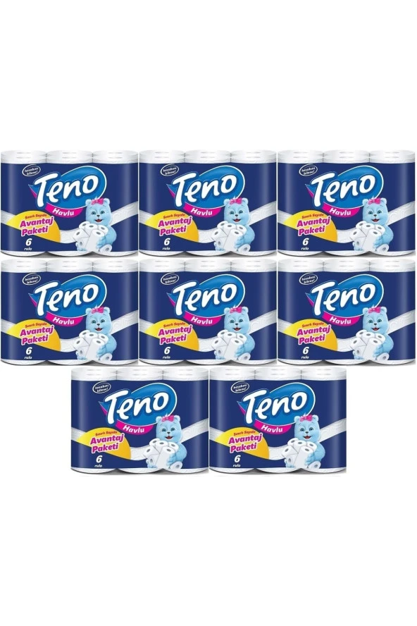 TENO Ultra Kağıt Havlu Çift Katlı 48 Li Paket (8Pk*6) (Avantaj Pk Serisi)