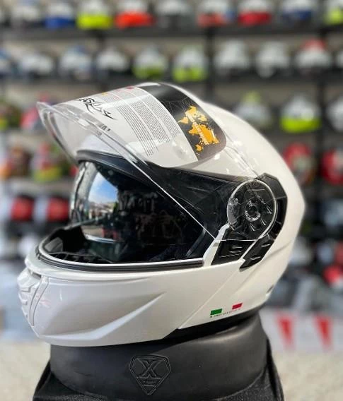 Sway Xbyc 917 Full Face Çene Açılır Güneş Vizörlü Motosiklet Kaskı XL Beden Beyaz - 5