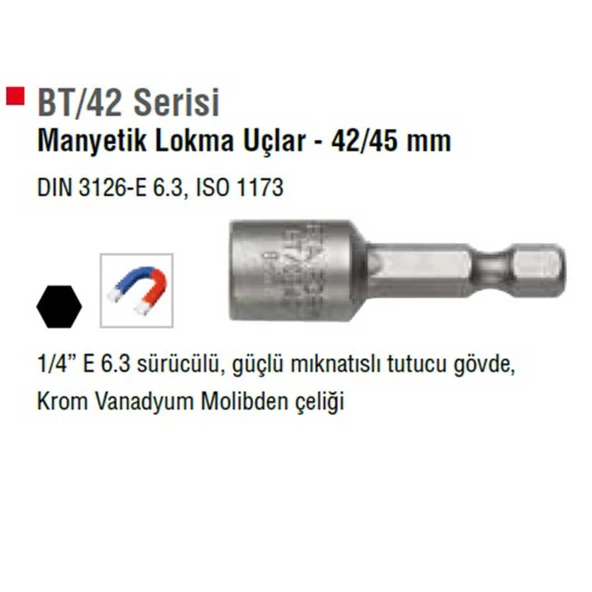 Ceta Form Bt/1045 Manyetik Lokma Ucu 10X45 Mm