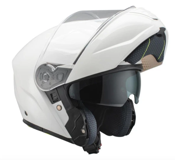 Sway Xbyc 917 Full Face Çene Açılır Güneş Vizörlü Motosiklet Kaskı XL Beden Beyaz - 9