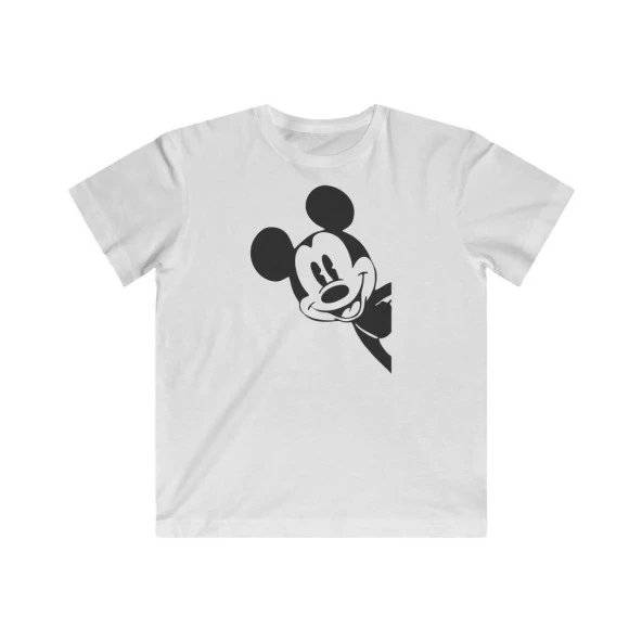 Gucso Çocuk Unisex Minnie Mouse Baskılı T-Shirt - Beyaz