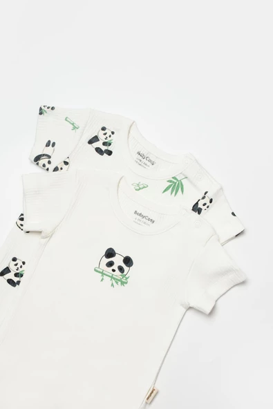 Bebek 2 Parça Kısa Kol Body, %50 Bambu - %50 Organik Pamuk, Bebek ve Yenidoğan Serisi - CSYB9055 - 7