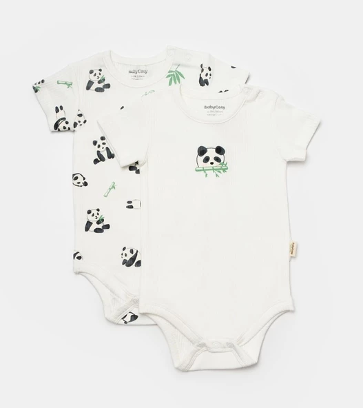 Bebek 2 Parça Kısa Kol Body, %50 Bambu - %50 Organik Pamuk, Bebek ve Yenidoğan Serisi - CSYB9055 - 2