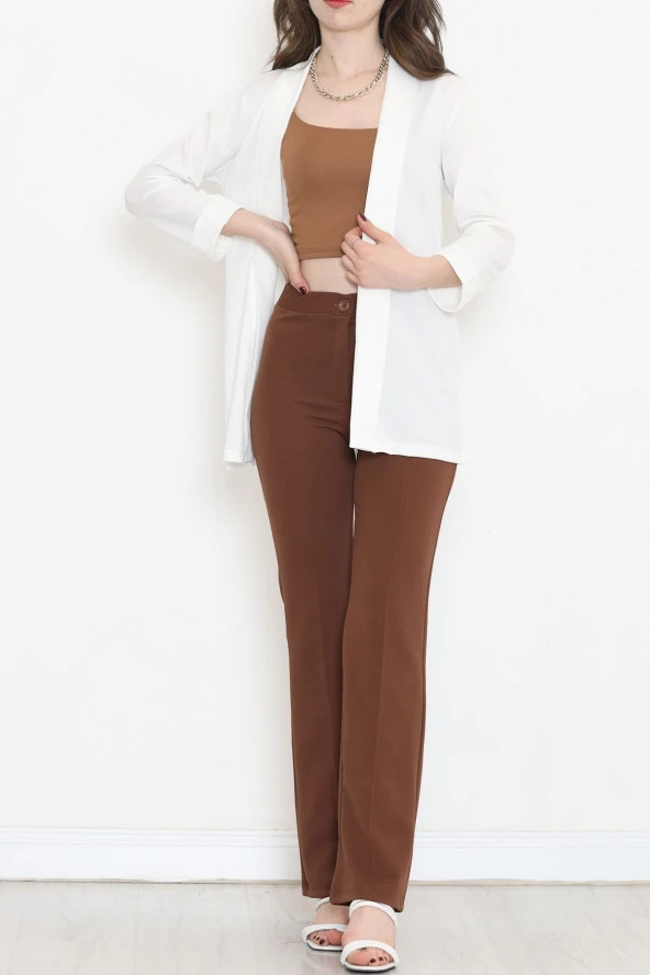 Örme Krep Ceket Beyaz - 1185.1095. - 2