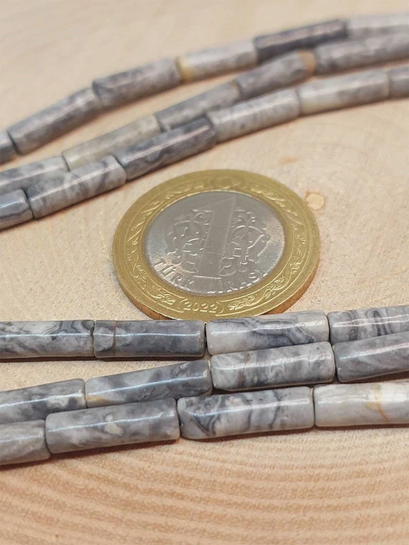 Jasper Taşı Silindir Kesim 4x12.5mm Dizi (49380) - 2