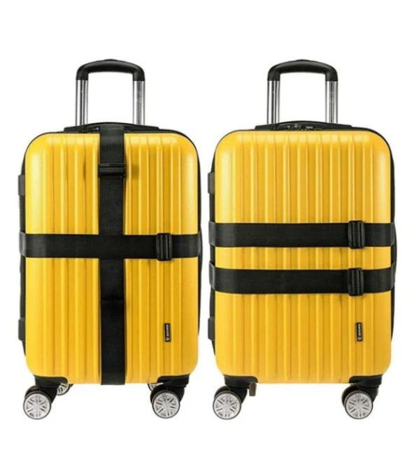 Metropolitan Valiz Bavul Çanta Emniyet Kemeri-Bej, Kilitli, 2 Adet