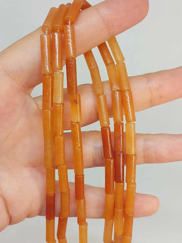 Akik Taşı Silindir Kesim 4x12.5mm Dizi (49390) ürün görseli