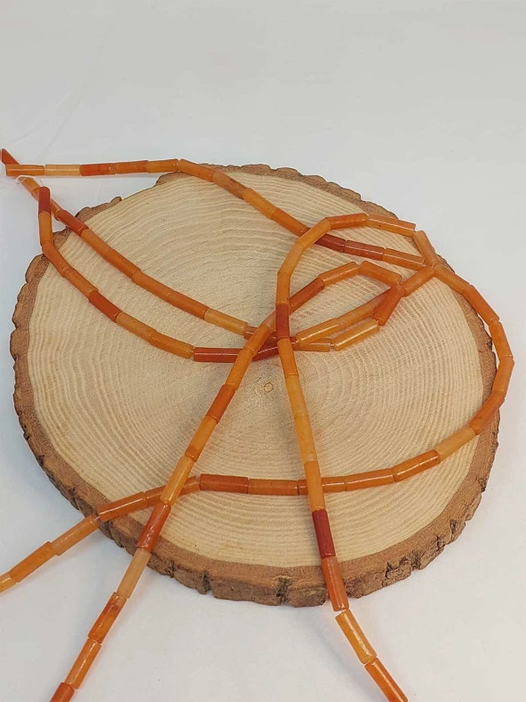 Akik Taşı Silindir Kesim 4x12.5mm Dizi (49390) - Resim 3