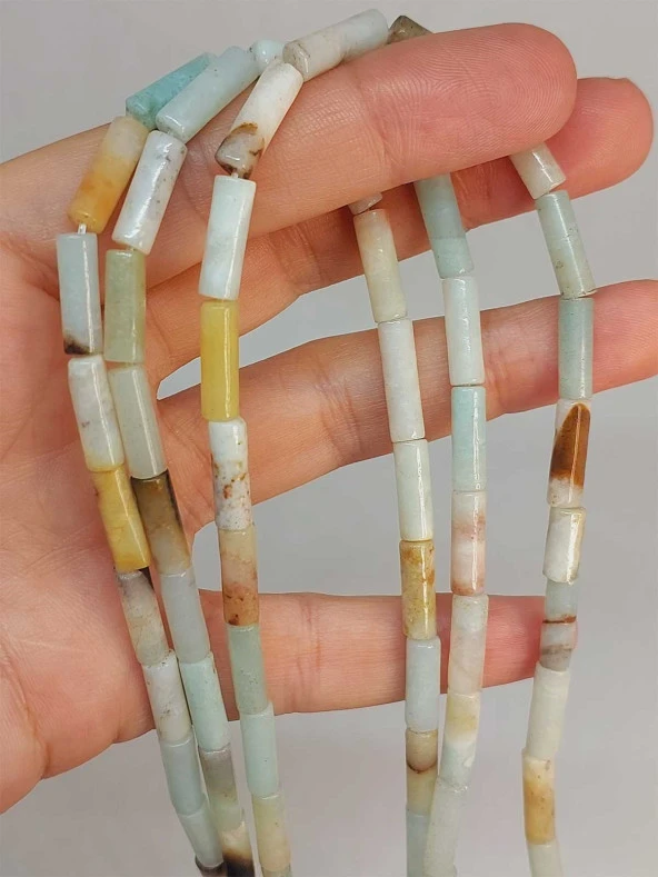 Amazonit Taşı Silindir Kesim 4x12.5mm Dizi (49392) ürün görseli