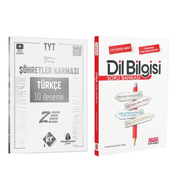 Kr Akademi TYT Türkçe Deneme ve AKM Dil Bilgisi Soru Bankası Seti 2 Kitap