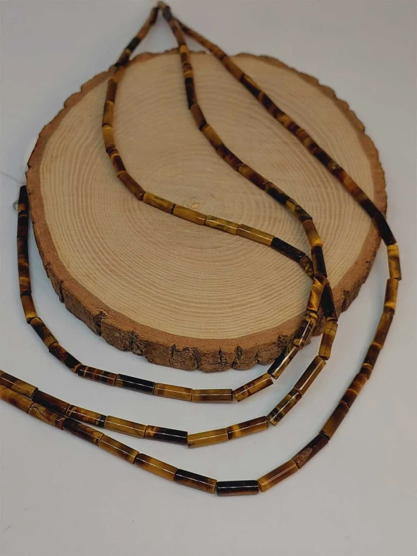 Kaplan Gözü Taşı Silindir Kesim 4x12.5mm Dizi (49394) - Resim 3