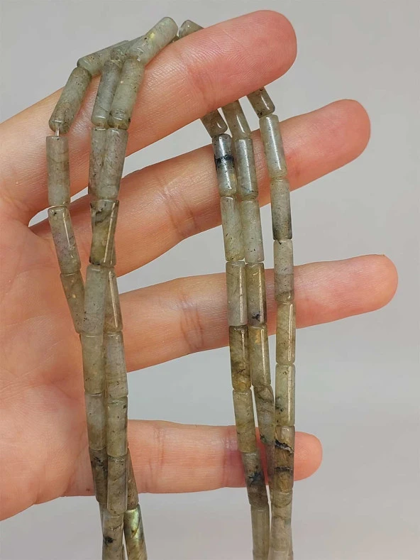 Labradorit Taşı Silindir Kesim 4x12.5mm Dizi (49396) ürün görseli