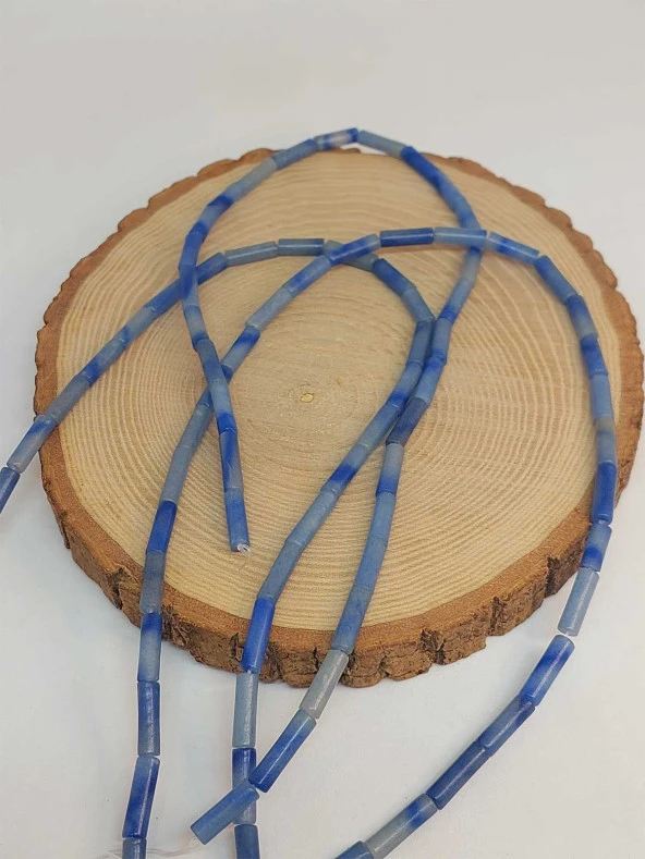 Mavi Aventurin Taşı Silindir Kesim 4x12.5mm Dizi (49398) - Resim 3