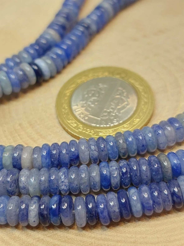 Sodalit Taşı Rondela Kesim 6x1.5mm Dizi (49402) - Resim 2