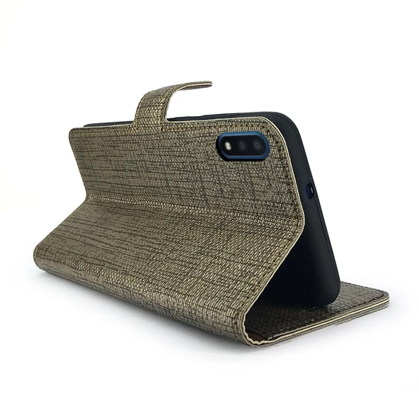 Samsung Galaxy A01 Kılıf FitCase Fabric Kapaklı Cüzdanlı - 4