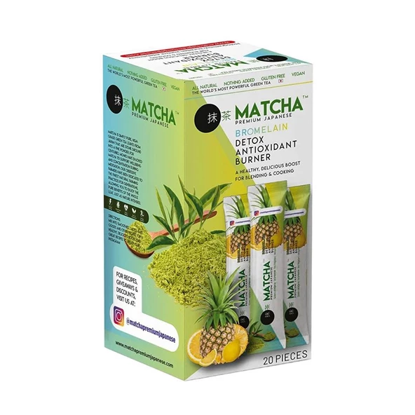 Matcha Premium Japanese Bromelain Ananaslı Limonlu Matcha Çayı 20x8GR